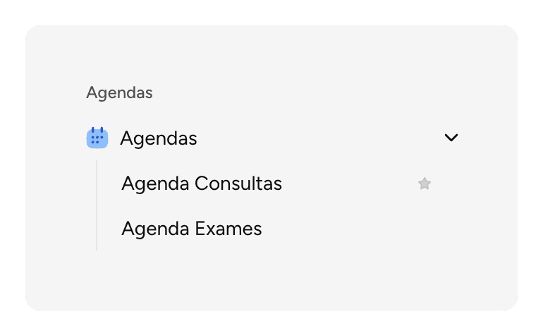 Estrela de agenda padrão na sidebar