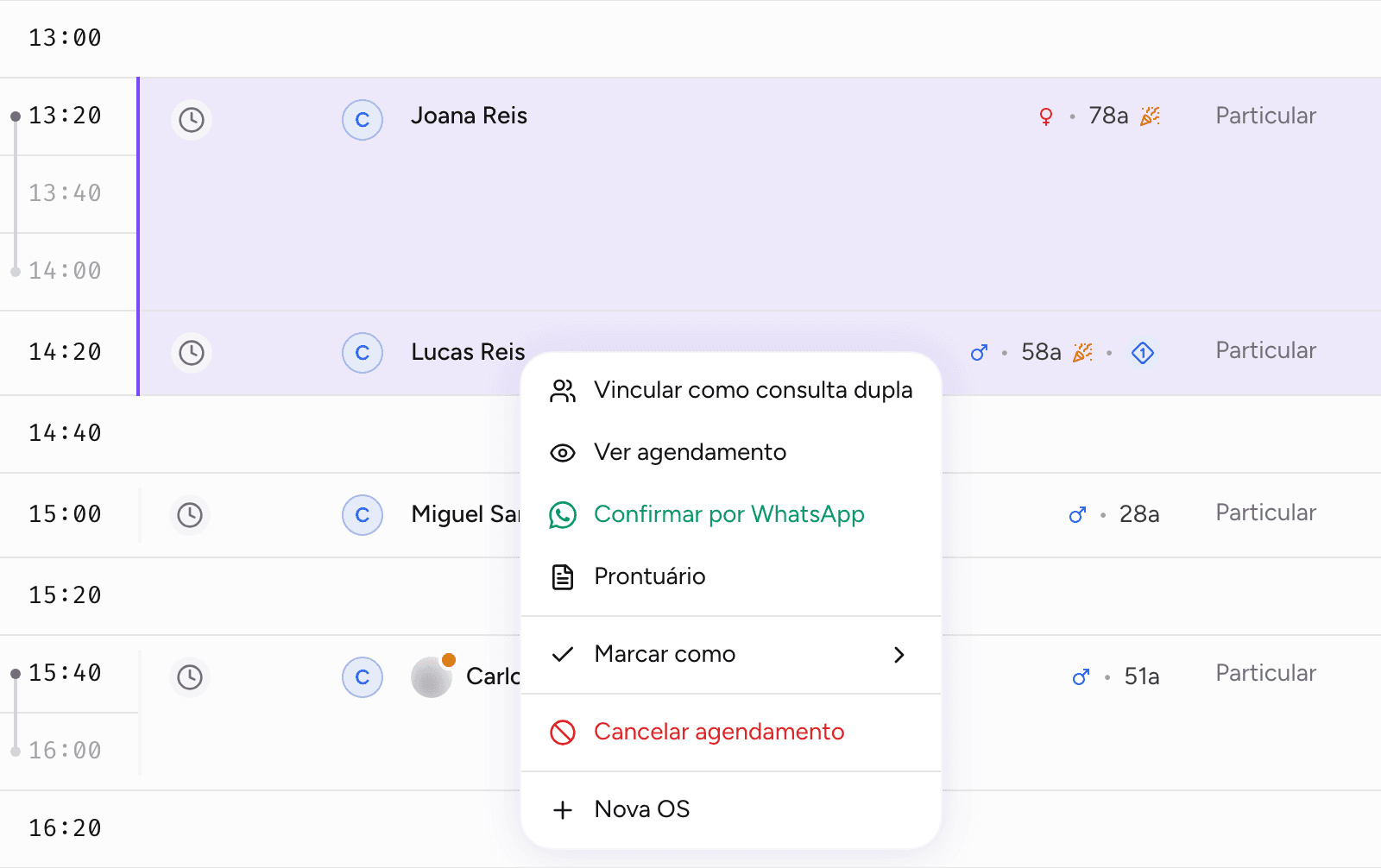 Menu Vincular como consulta dupla com duas consultas selecionadas